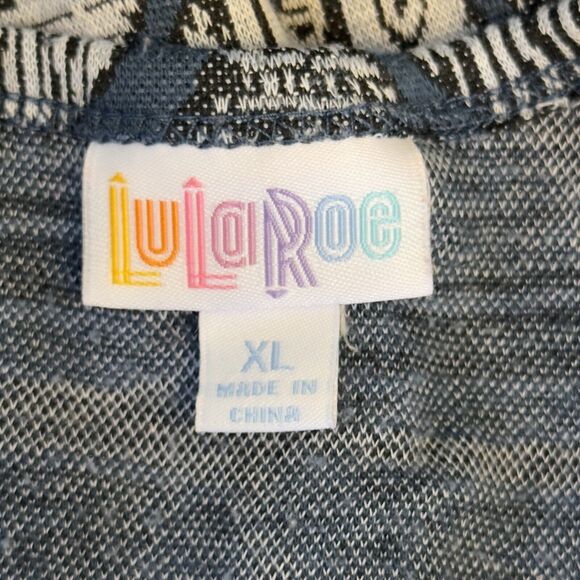 LulaRoe Triangle Print A line fit flare Size XL dress Pockets Zipper Modest - Picture 13 of 15